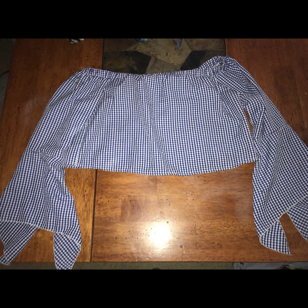 Linen strapless crop top